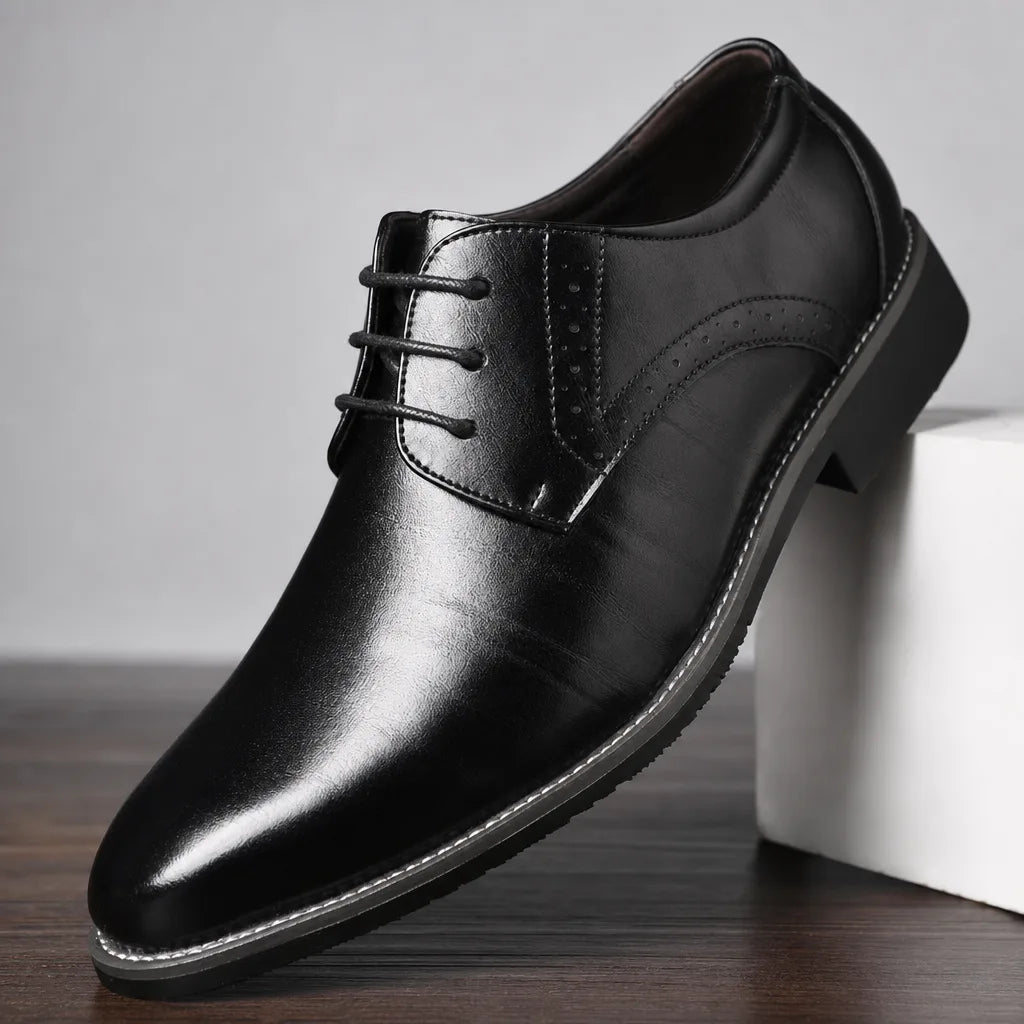Sterling | Men's Fall Luxury Pointed Loafers - Color:Black;Size:38