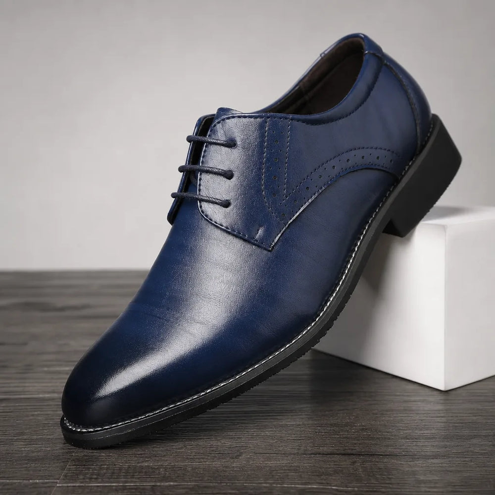 Sterling | Men's Fall Luxury Pointed Loafers - Color:Blue;Size:38