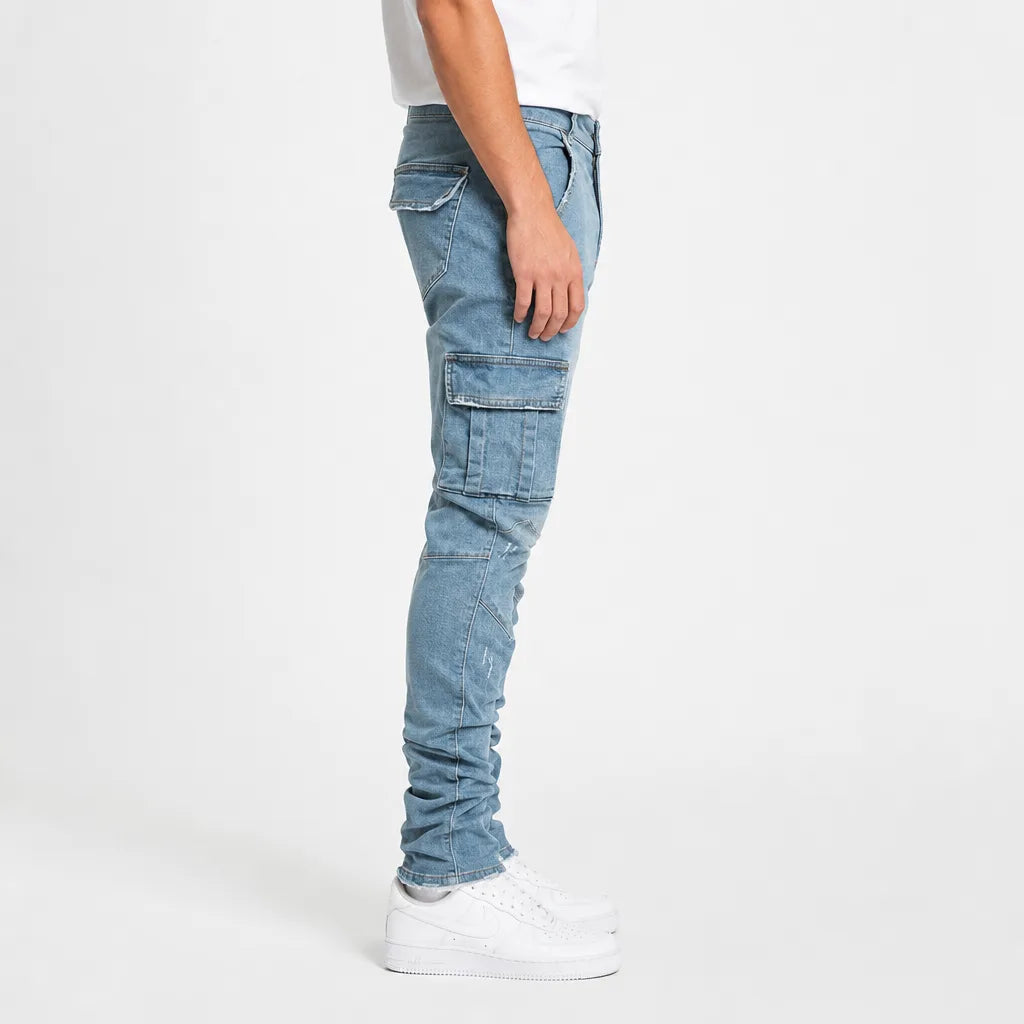 Men's Blue Sylvia Skinny Cargo Jeans