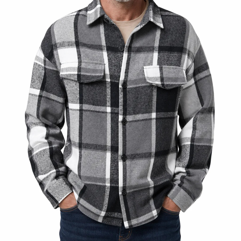 Stevens | Men's Flannel Shirt - Color:Dark Gray;Size:XS