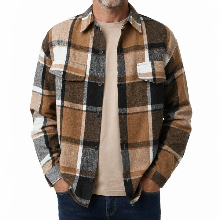 Stevens | Men's Flannel Shirt - Color:Earthy Yellow;Size:XS