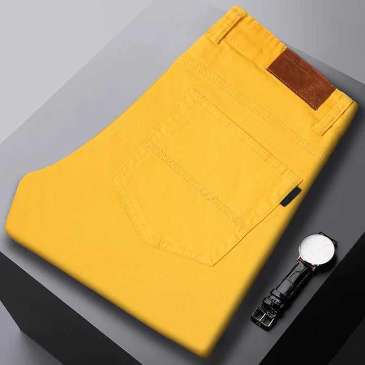 Stuart Cotton Stretch Jeans - Color:Yellow;Size:28