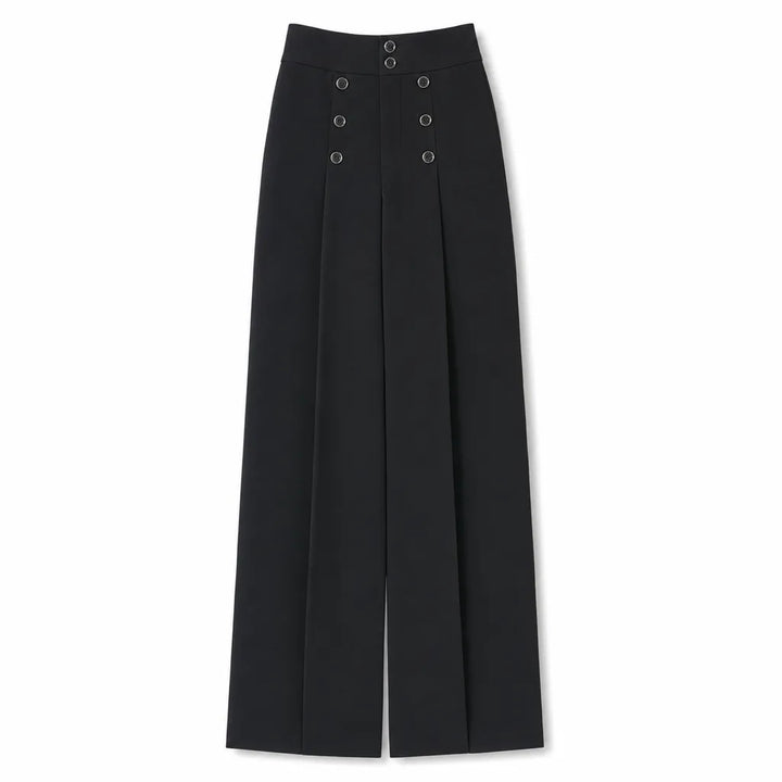 Summer Wide-Leg Pants - Color:Black;Size:27