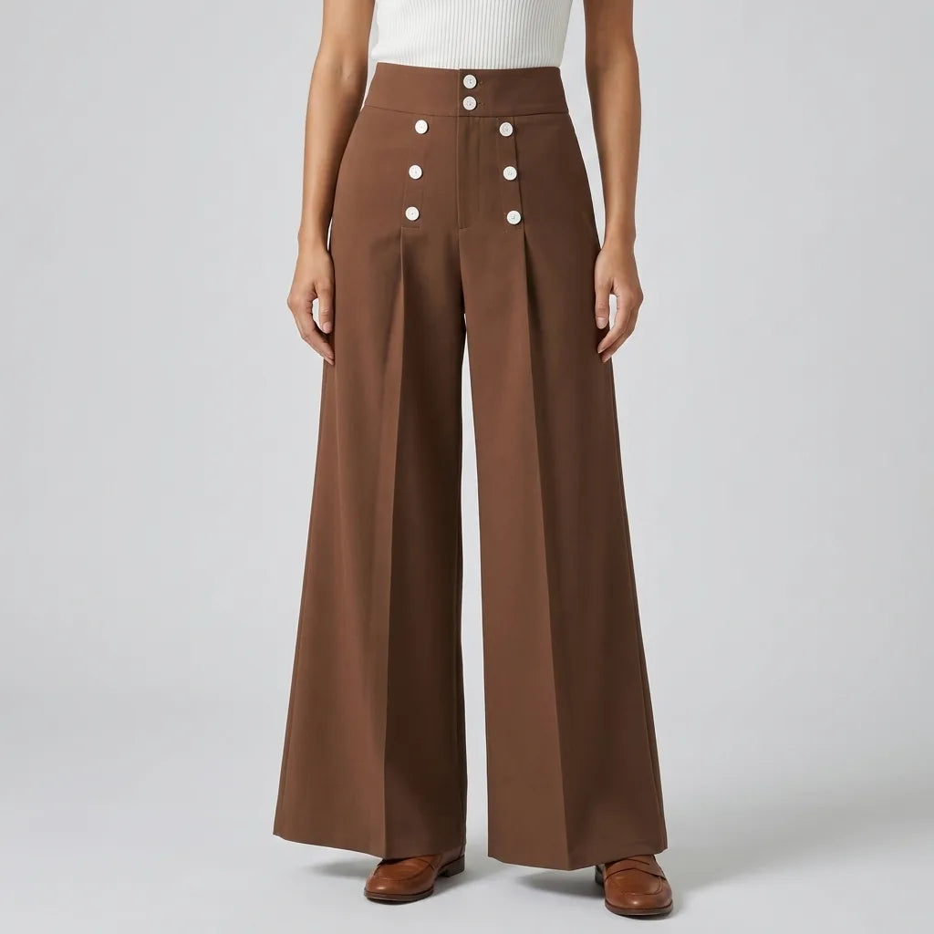 Women's Brown Dunham High-Rise Wide-Leg Pants
