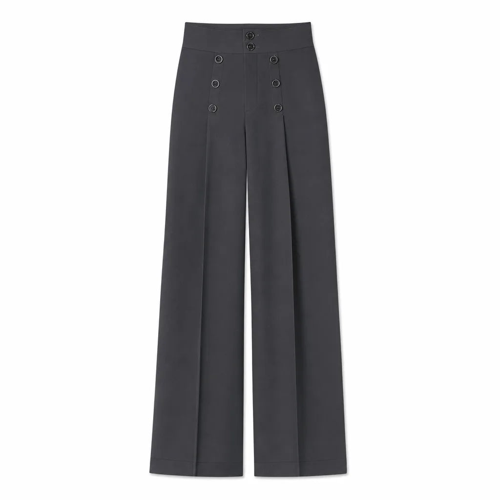 Summer Wide-Leg Pants - Color:Gray;Size:27