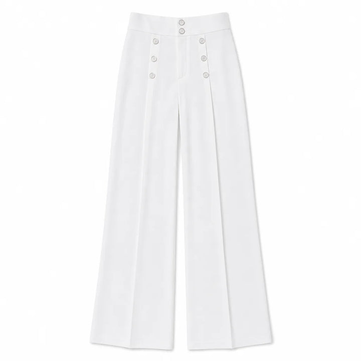 Summer Wide-Leg Pants - Color:White;Size:27