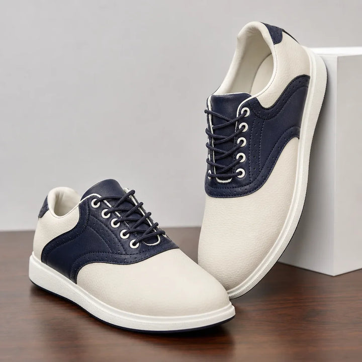 Sutton Lace-Up Court Sneakers - Color:Beige Blue;Size:39