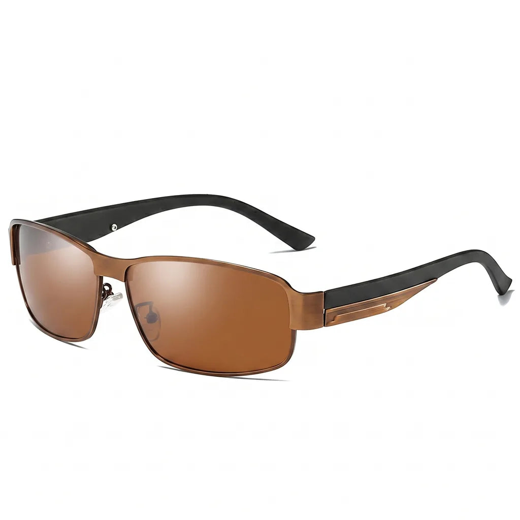 Men's Brown Knowles Square Polarized Shades