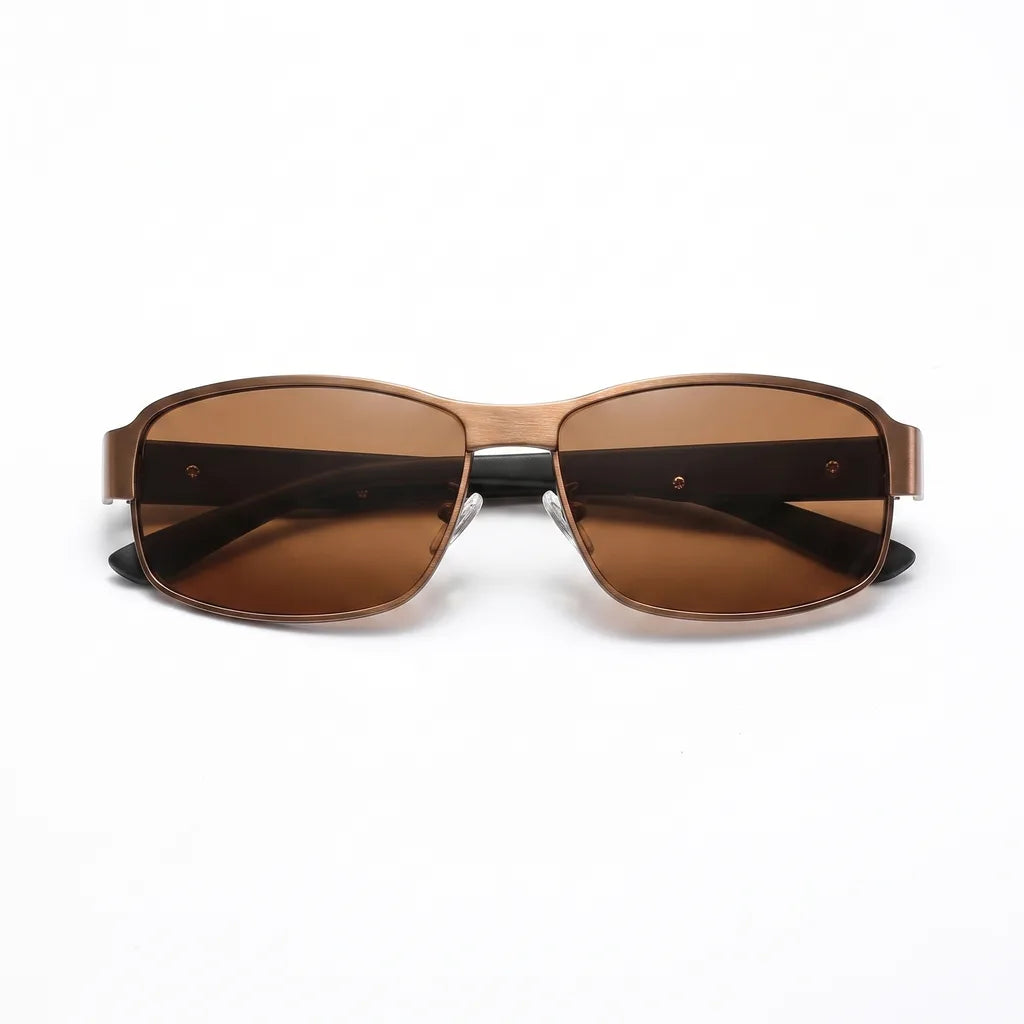 Men's Brown Knowles Square Polarized Shades