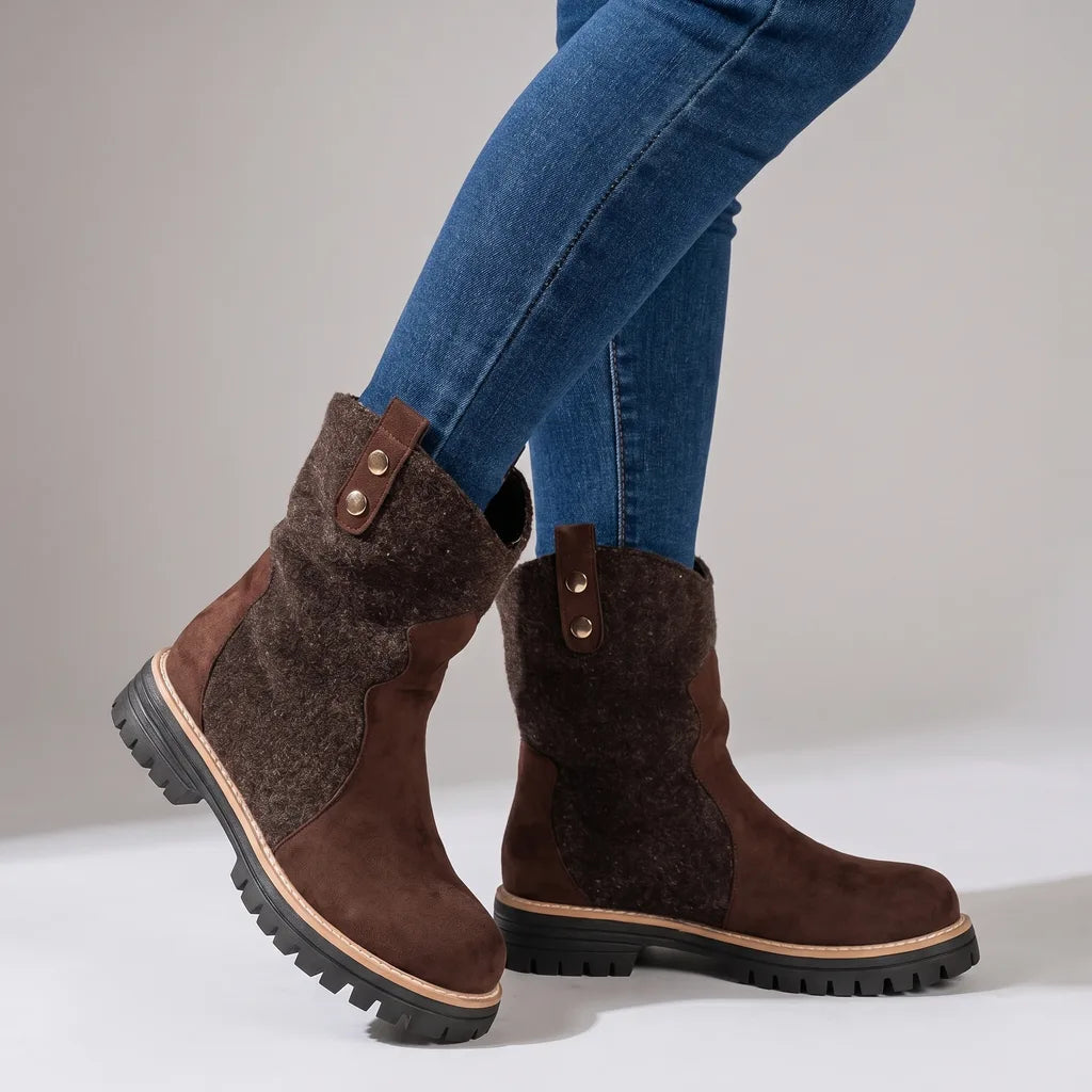 Syeda | Women's Orthopedic Ankle Boots - Color:Brown;Size:36