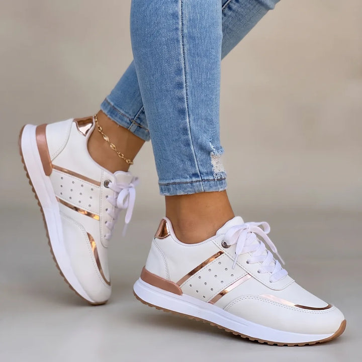 Syeda | Women's Orthopedic Wedge Sneakers  - Color:White;Size:36