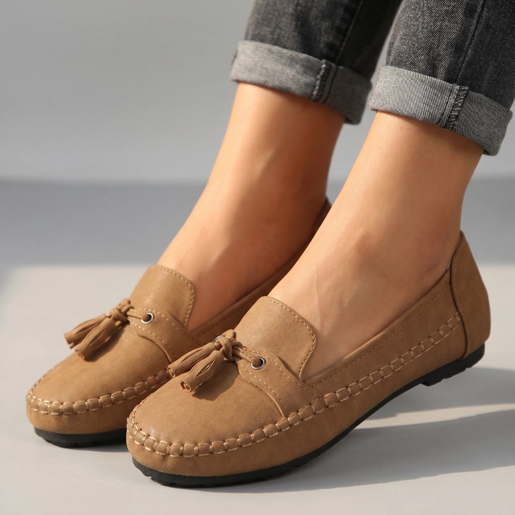 Sylvie Tassel Loafers - Color:Dark Brown;Size:36