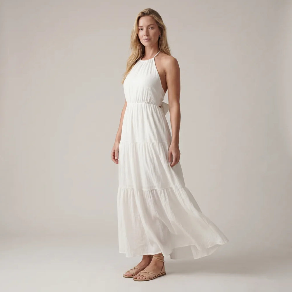 Women's Off-White Caroline Backless A-Line Dress