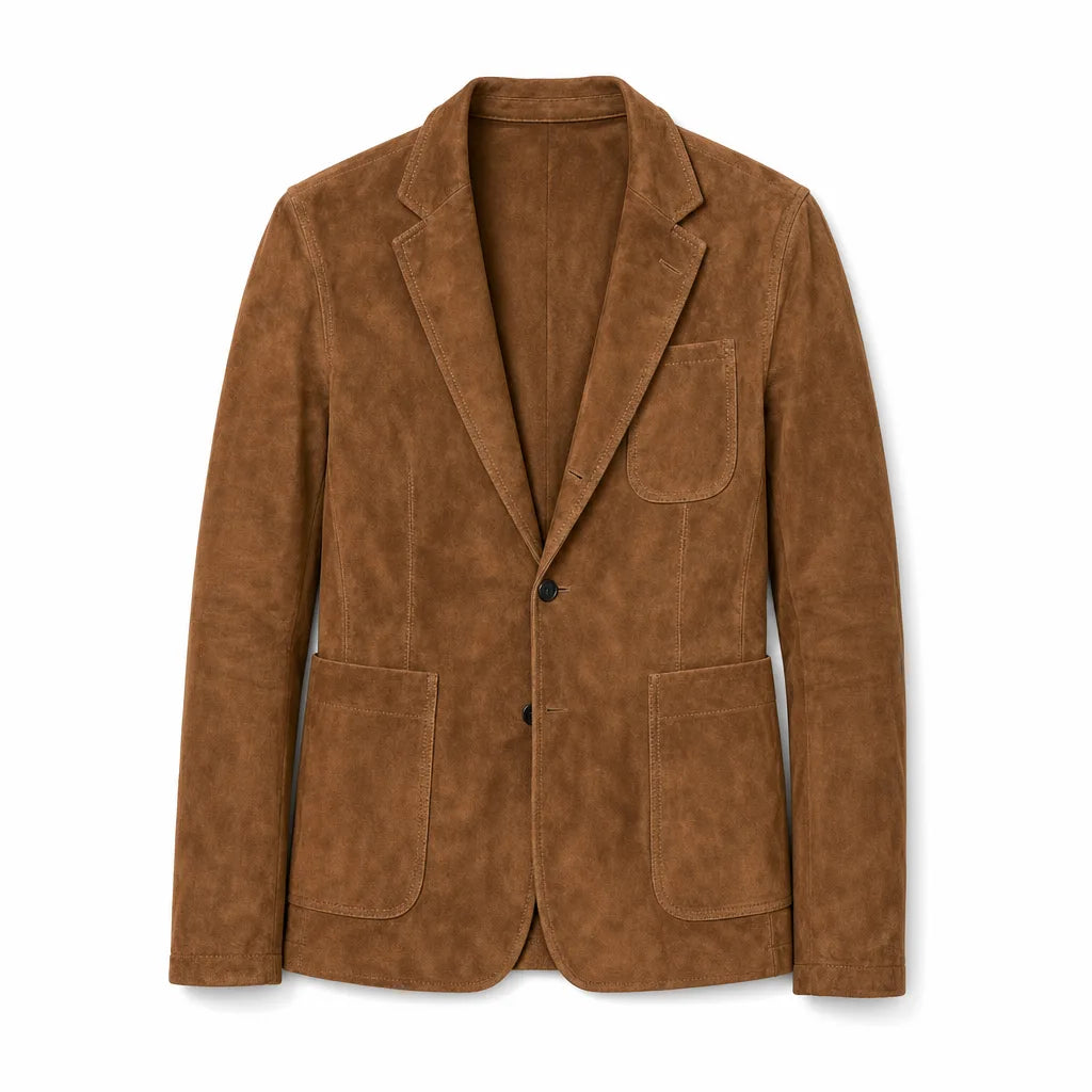 Men's Brown Dunbar Solid Collared Jacket