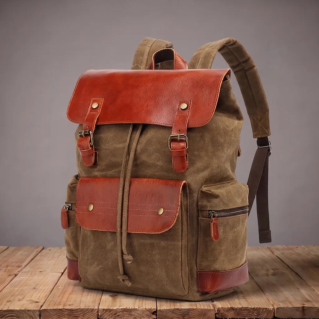 Men's Brown Talbot Canvas Backpack