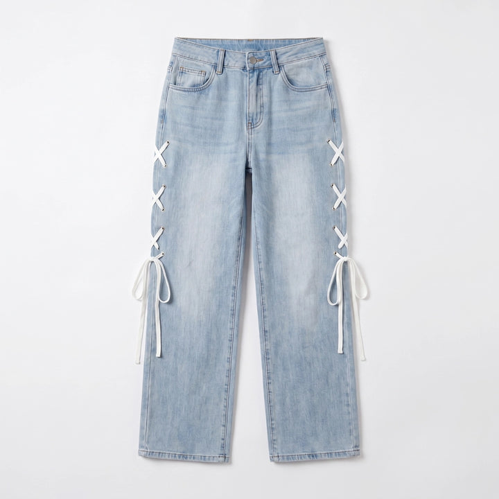 Talia Wide Jeans - Color:Peacock Blue;Size:XS
