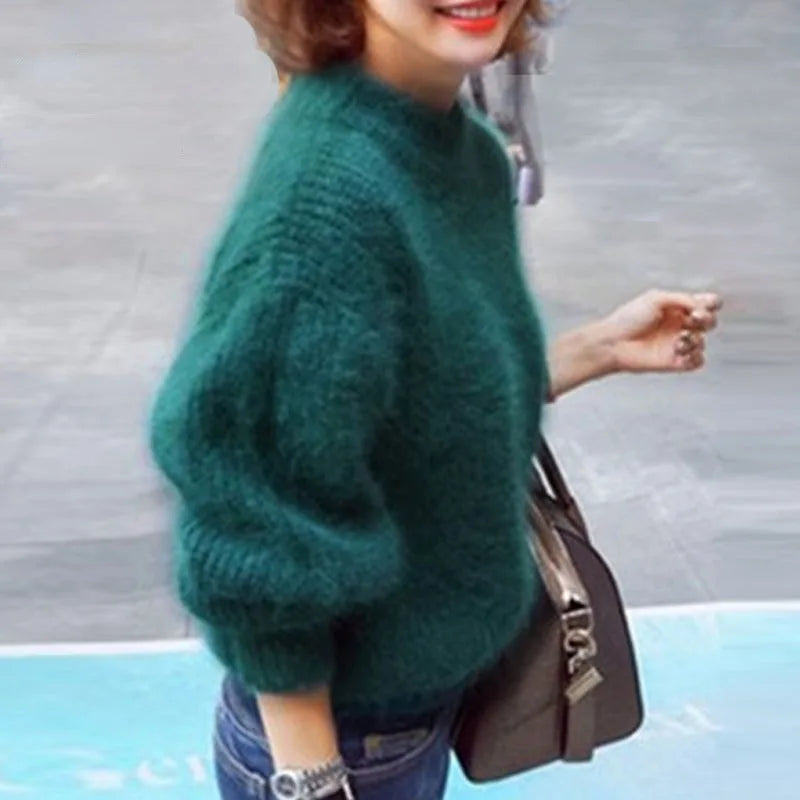 Tallulah | Women's Cozy Knit Sweater - Size:XS;Color:Green