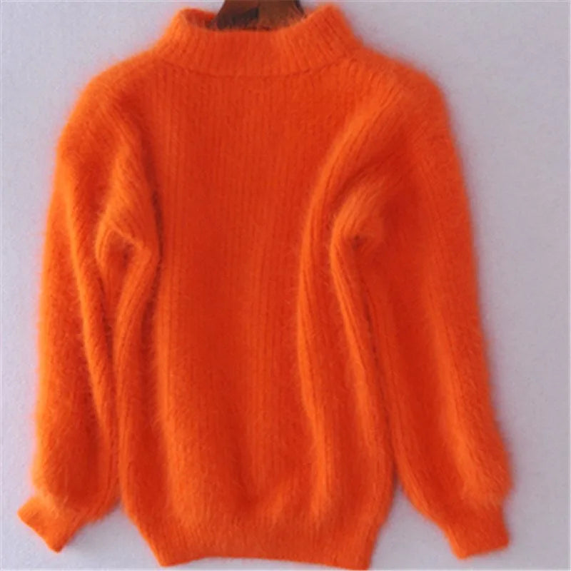 Tallulah | Women's Cozy Knit Sweater - Size:XS;Color:Orange