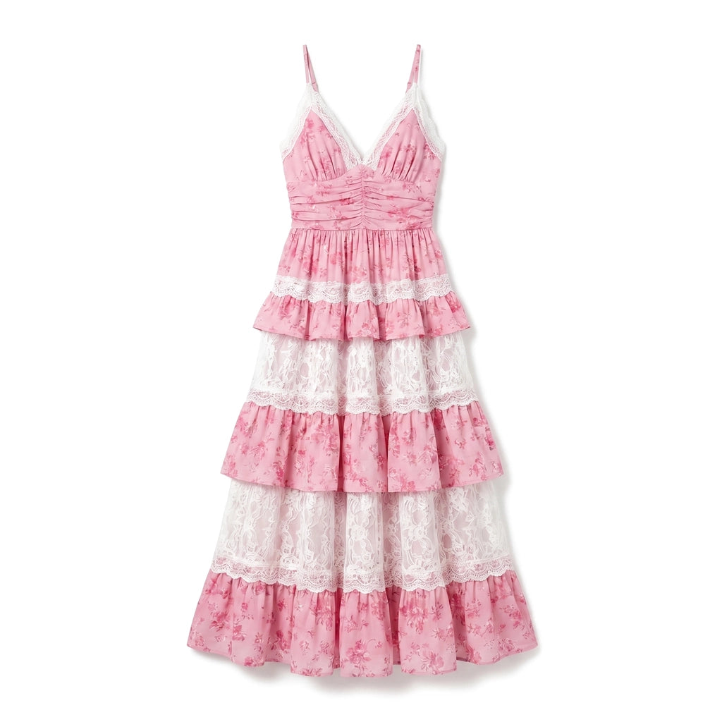 Tanya Floral Maxi Dress - Color:Pink;Size:XS