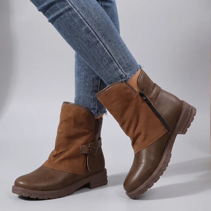 Taya | Women's Orthopedic Winter Ankle Boots - Color:Dark Brown;Size:37