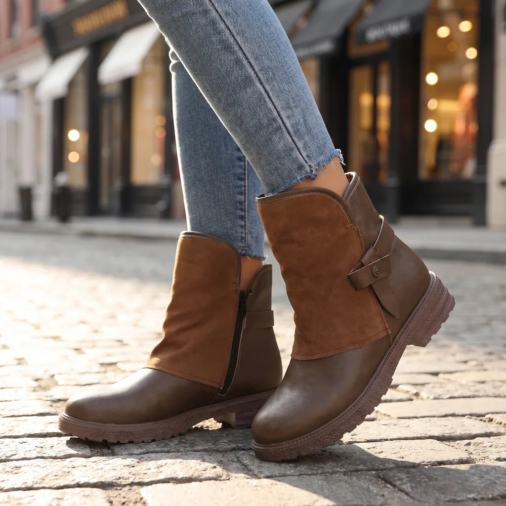 Women's Brown Teagan Side-Zip Ankle Boots