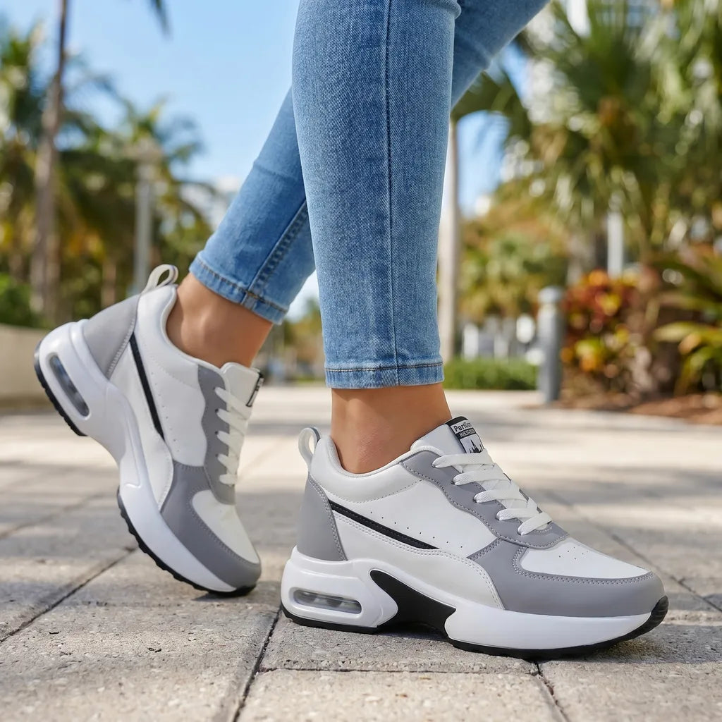 Women's Gray Hurley Hidden Wedge Sneakers