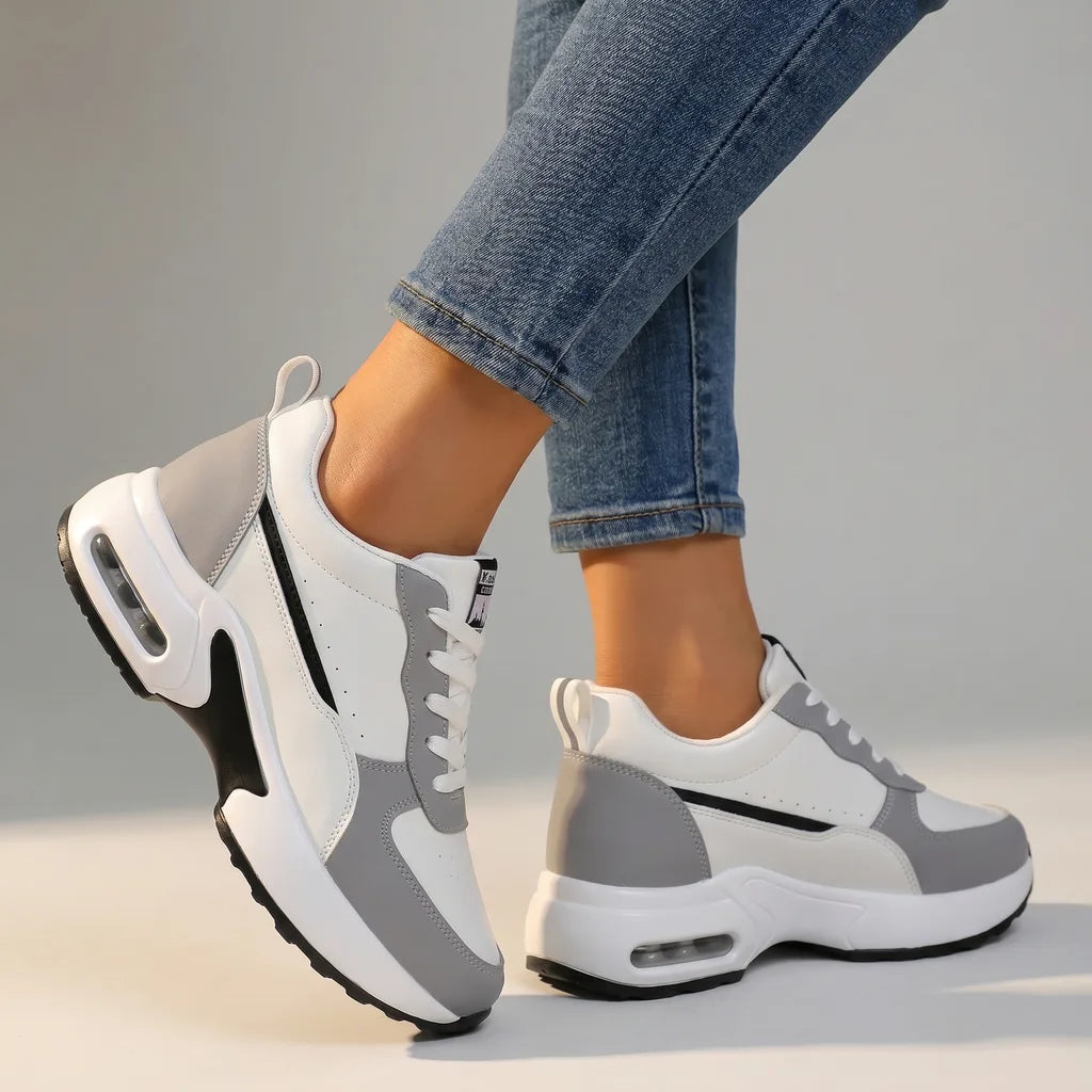 Tayla Wedge Sneakers - Color:Gray;Size:35