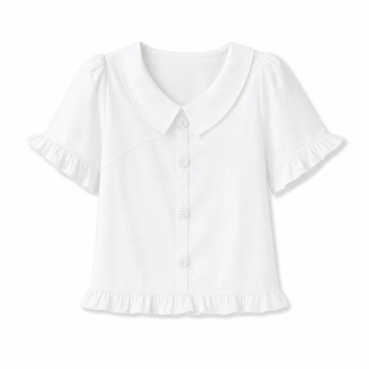 Tess Collar Blouse - Color:White;Size:S