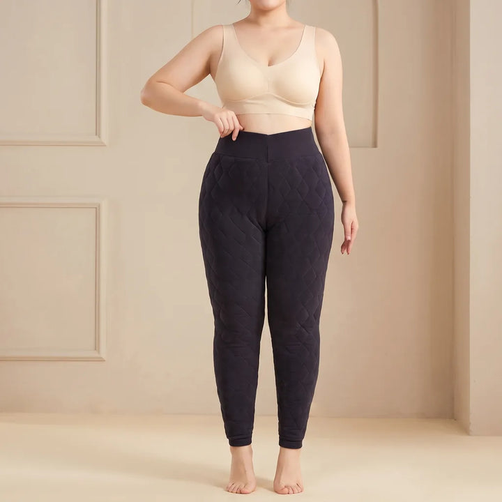 Tessa | Wool Fleece Lined Leggings - Color:Black;Size:S