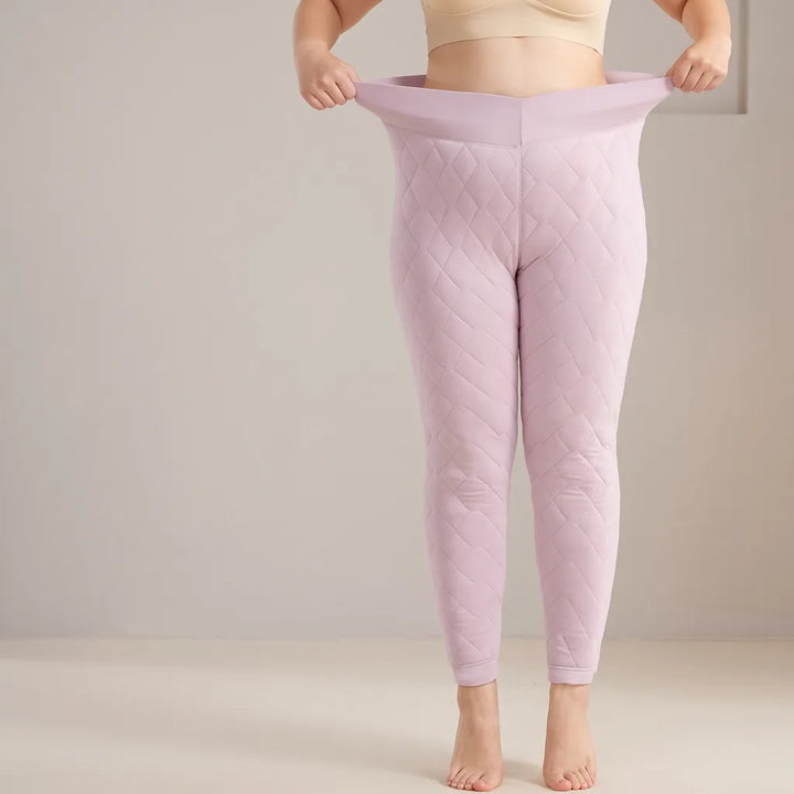 Tessa | Wool Fleece Lined Leggings - Color:Purple;Size:S