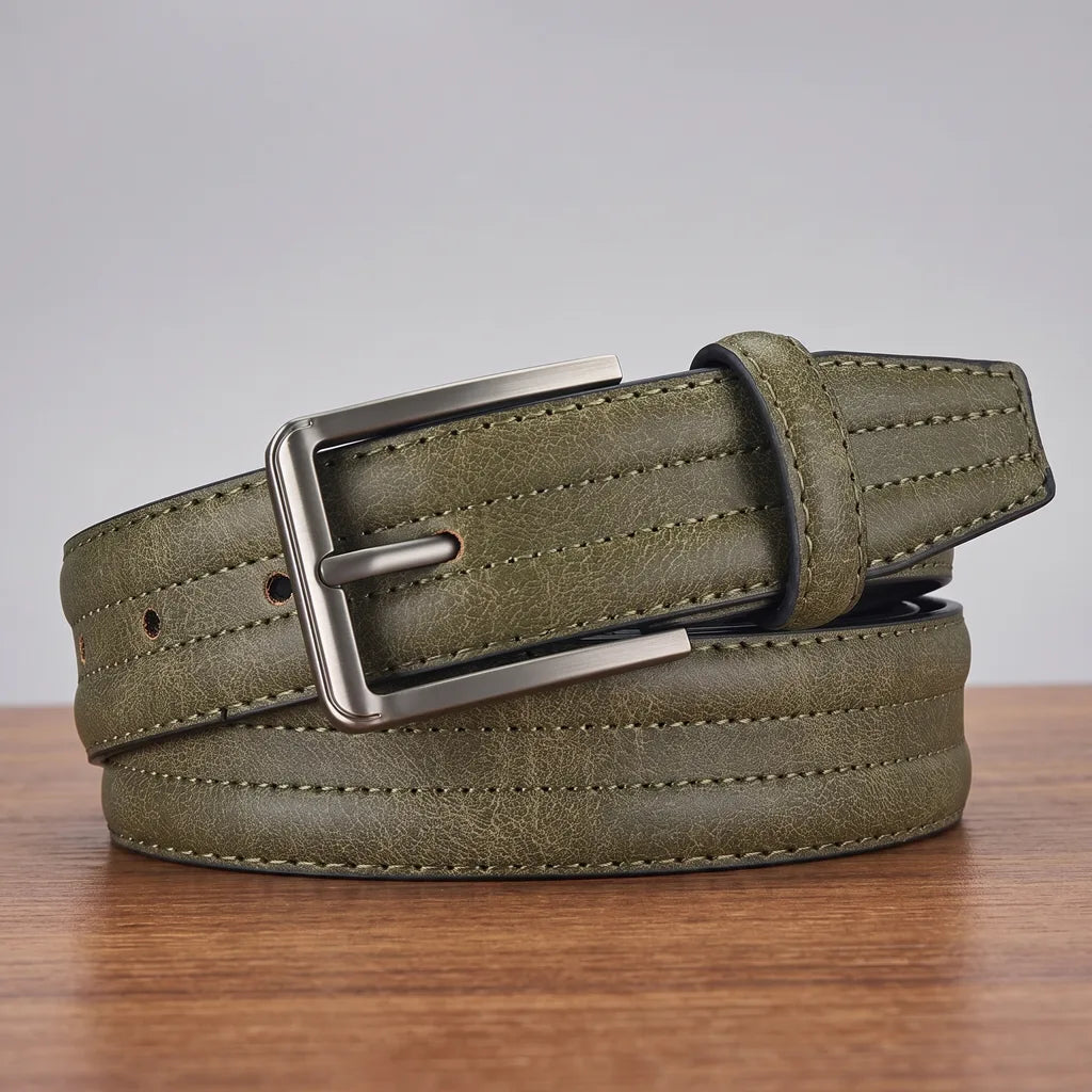 Thackeray Pin Buckle Belt - Color:Green;Length (cm):125 cm
