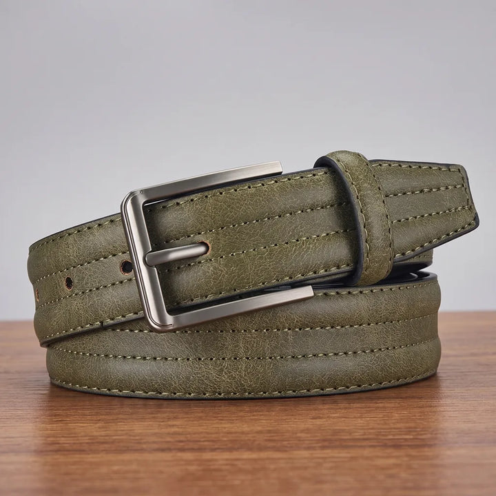 Thackeray Pin Buckle Belt - Color:Green;Length (cm):125 cm