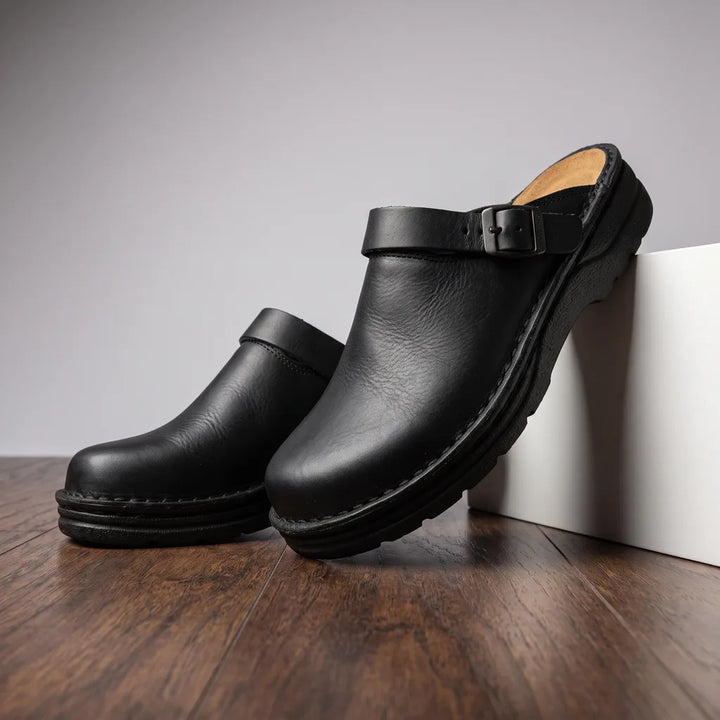 Thaddeus | Men's Warm Slides Shoes - Color:Black;Size:38