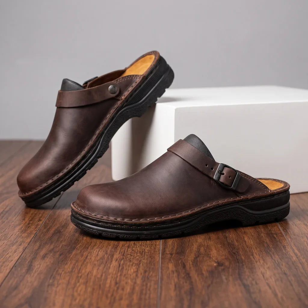 Thaddeus | Men's Warm Slides Shoes - Color:Brown;Size:38