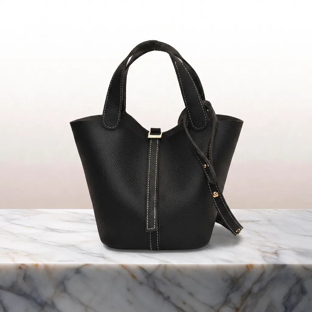 The Willow Handcrafted Tote Bag - Color:Black