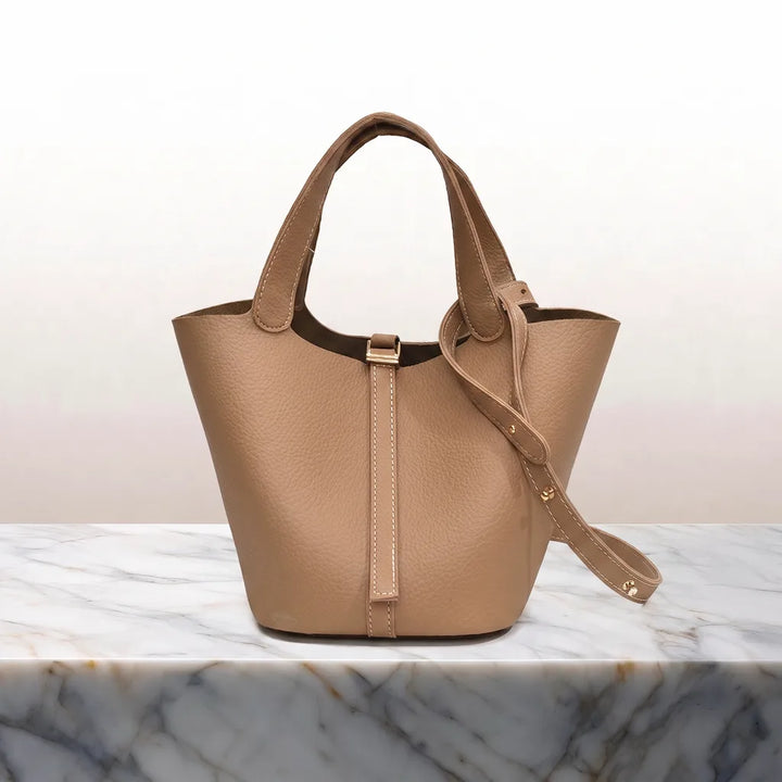 The Willow Handcrafted Tote Bag - Color:Khaki