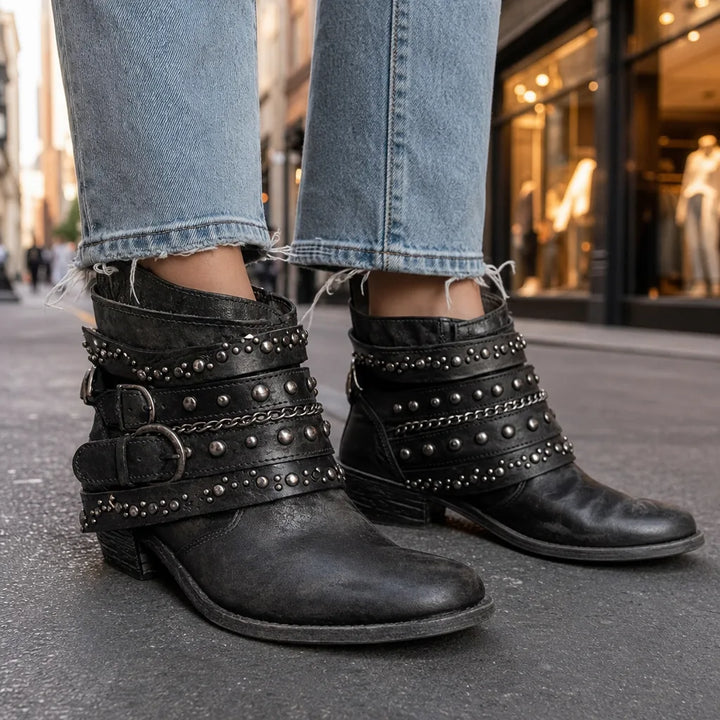Women's Black Rathbone Chunky Ankle Boots