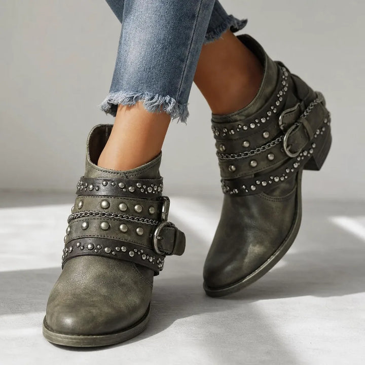 Women's Green Rathbone Chunky Ankle Boots