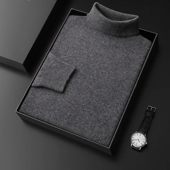 Theodore | Men's Cashmere Turtleneck Sweater - Color:Gray;Size:M