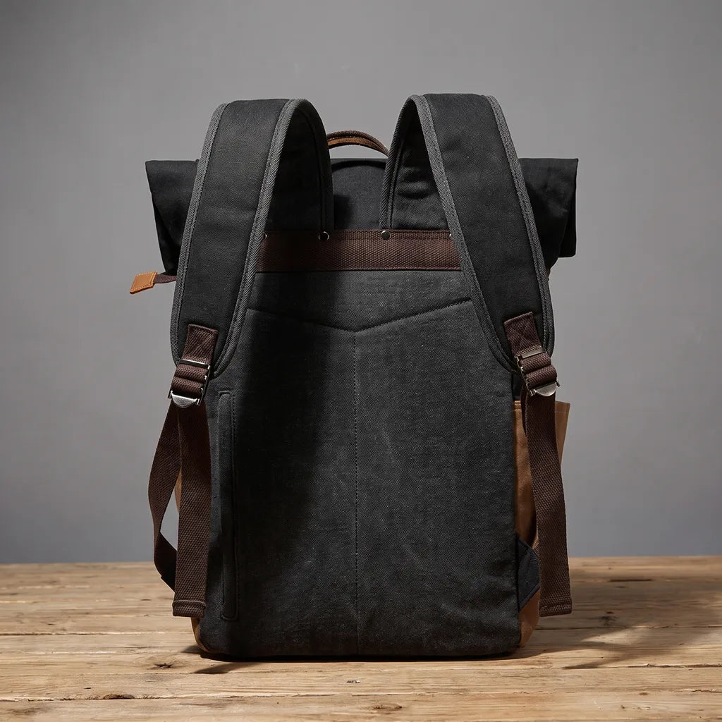 Men's Black Theodore Canvas Travel Backpack