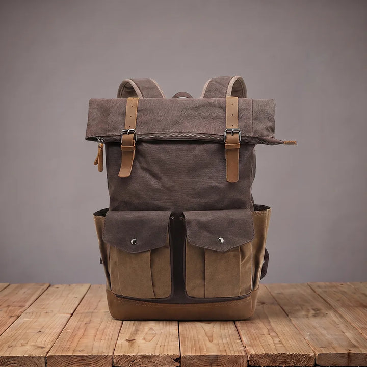 Theodore | mens laptop travel waterproof backpack - Color:Brown