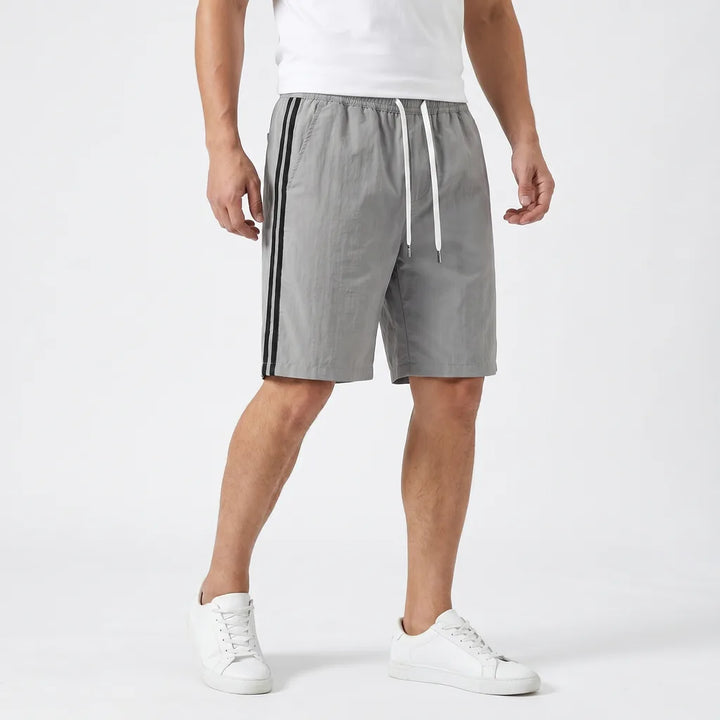 Gray Thomas Striped Paneled Shorts 4