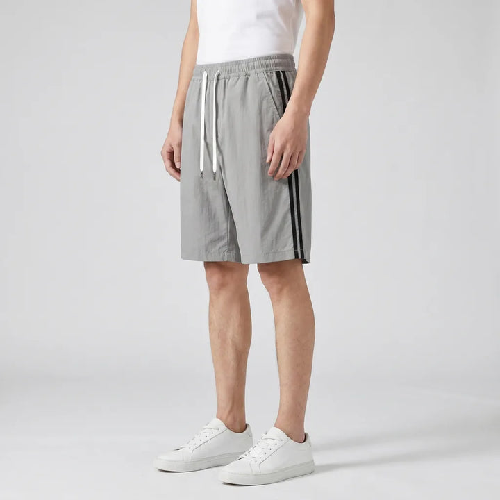 Gray Thomas Striped Paneled Shorts 3