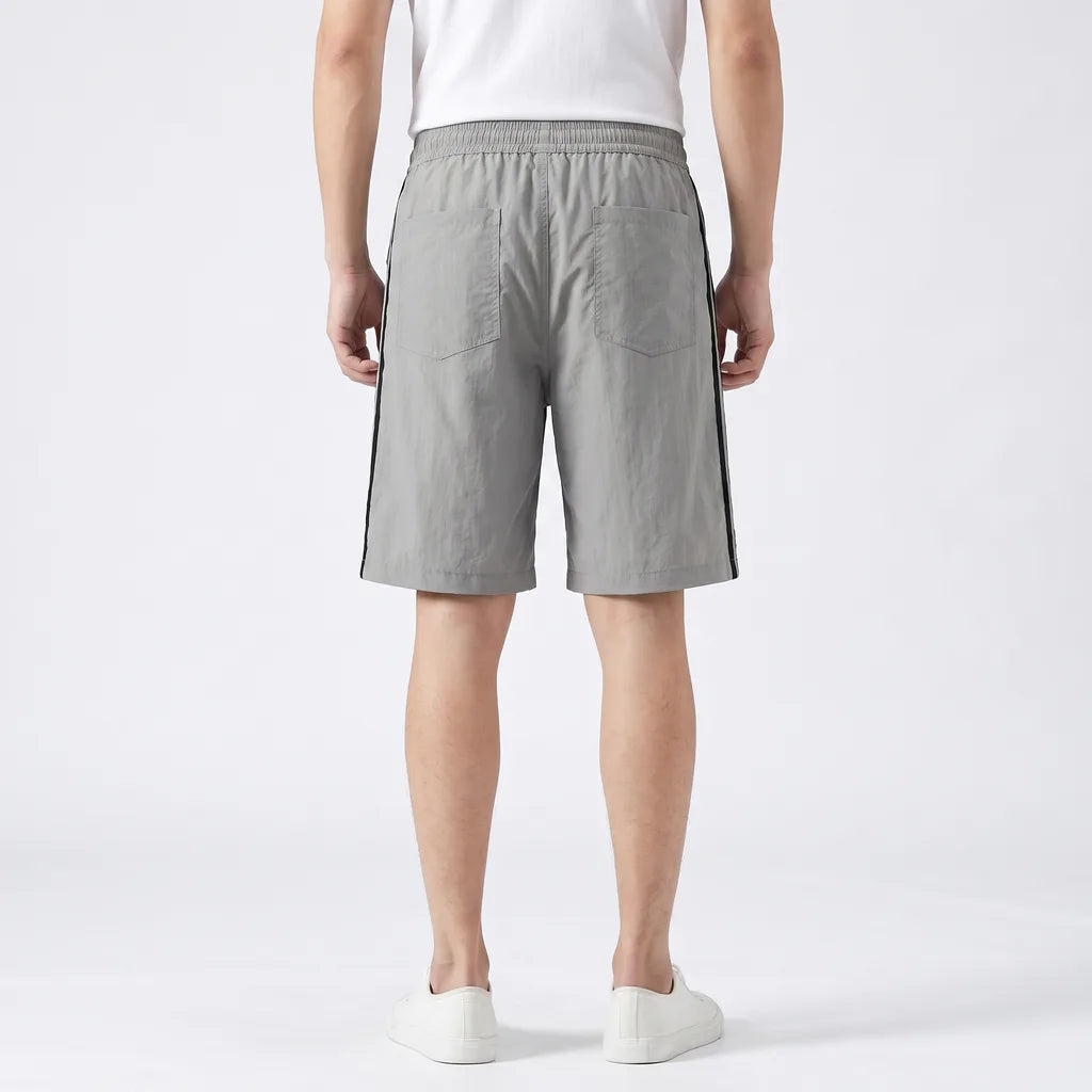Gray Thomas Striped Paneled Shorts 5