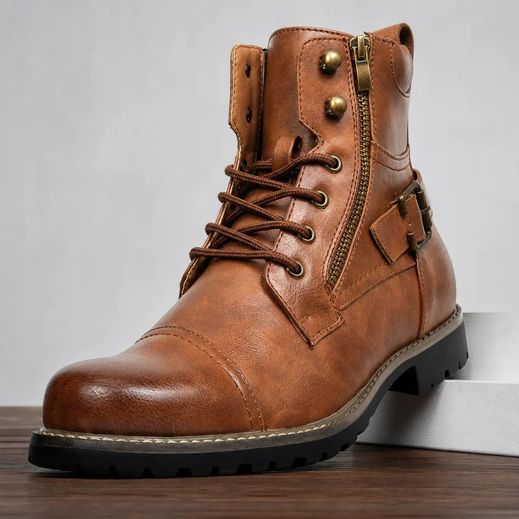 Men's Yellow Lincoln Zip Leather Boots