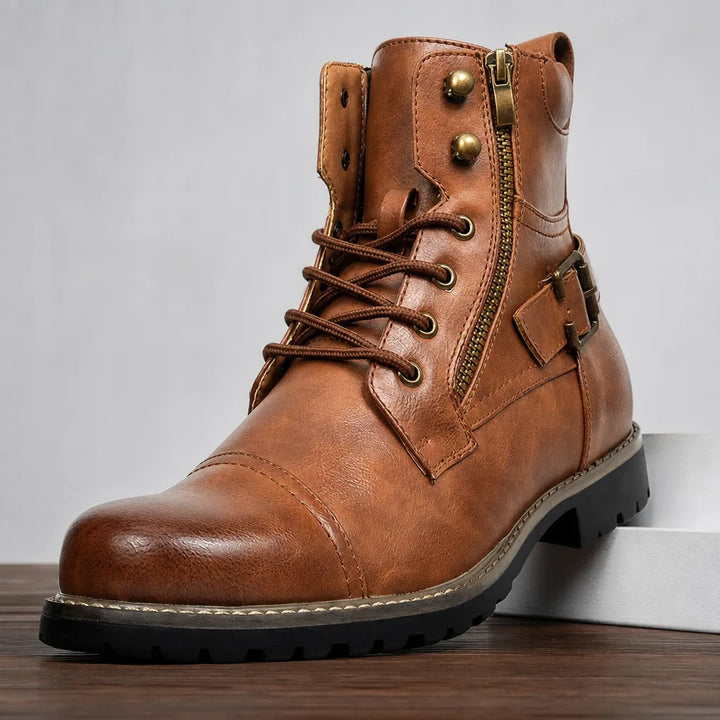 Men's Yellow Lincoln Zip Leather Boots