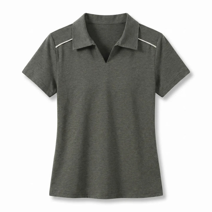 Tina Collared Polo Shirt - Color:Army Green;Size:S