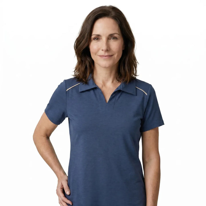 Women's Dark Blue Patience Collared Polo Shirt