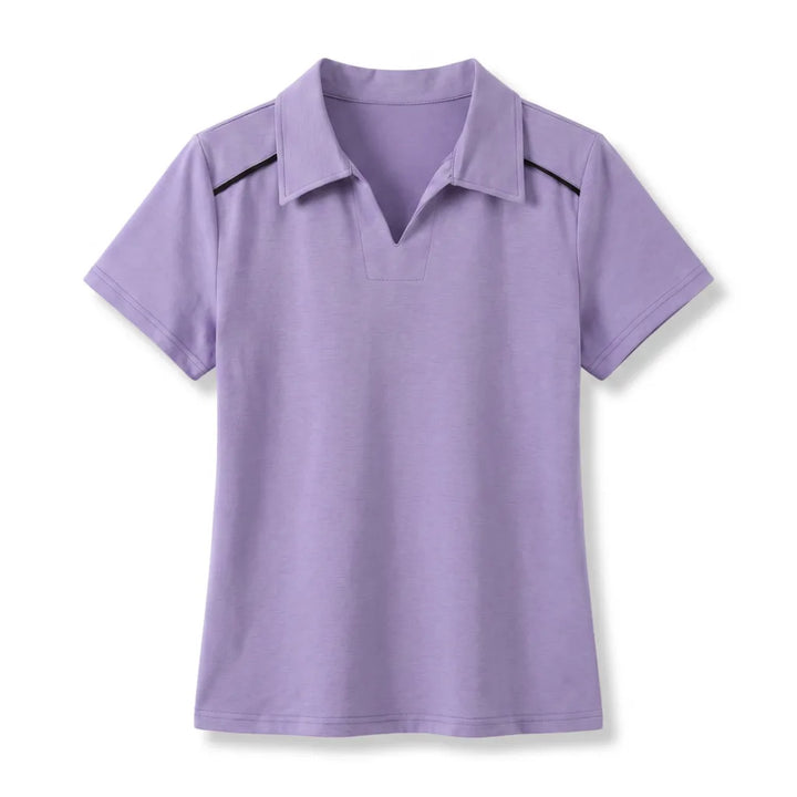 Tina Collared Polo Shirt - Color:Purple;Size:S