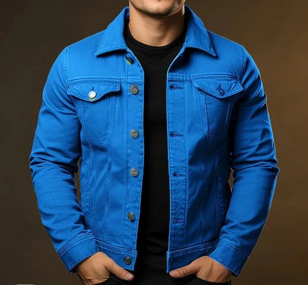 Toby | Men's Button-Up Denim Jacket - Color:Blue;Size:XS